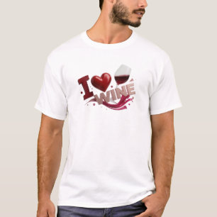 Unieke Rode I LOVEW WINE Kunstwerk Creatie T-shirt