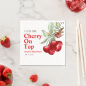 Unieke rode kers bovenop Baby shower Servet (Insitu)