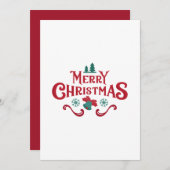 Unieke rode kerst Kaart (Voorkant / Achterkant)