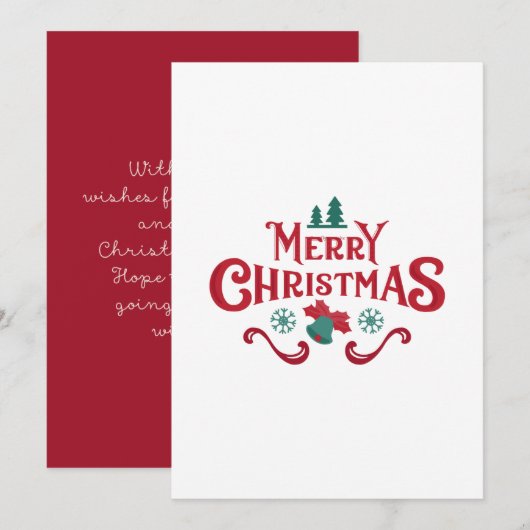 Unieke rode kerst Kaart (Voorkant / Achterkant)