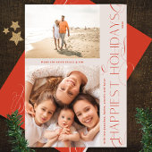 UNIEKE RODE KERSTGRILS | 2 foto LIJST HAPPY Feestdagenkaart