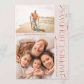 UNIEKE RODE KERSTGRILS | 2 foto LIJST HAPPY Feestdagenkaart (Voorkant)