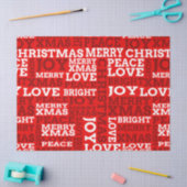 Unieke Rode Niet-Traditionele Kerst Script Tissuepapier (Craft)
