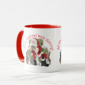 Unieke Rode Santa Bunny Konijn Vintage Kerstmis Mok (Voorkant links)