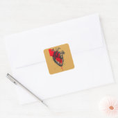 Unieke rode spat human heart sticker (Envelop)