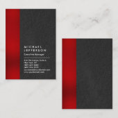 Unieke rode strepe grijze professionele moderne visitekaartje (Voorkant / Achterkant)