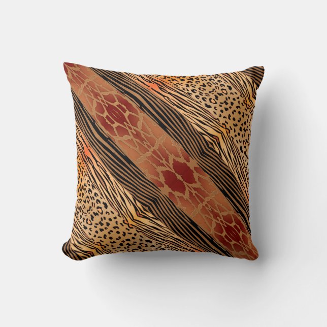 Unieke roestvrijstalen patchwork Zebra Stripe Pill Kussen (Voorkant)