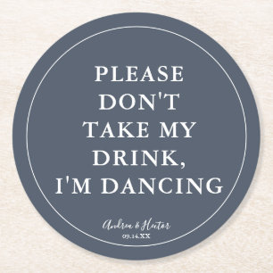 Unieke rokerige marine, neem mijn Drink niet mee. Ronde Kartonnen Onderzetter