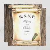 Unieke Rol & Veer Pen Trouw RSVP Kaart (Voorkant / Achterkant)