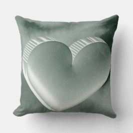Unieke romantische 3D zilveren hart waterverf Kussen