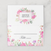 Unieke romantische bloemenbruiloft plaats kaart plaatskaartje (Buitenkant ongevouwen)
