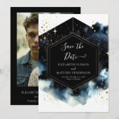 Unieke romantische hemelse bruiloft save the date (Voorkant / Achterkant)