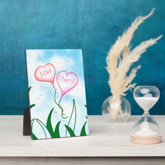 Unieke romantische koppel aangepaste namen kunst c fotoplaat (Zijkant)