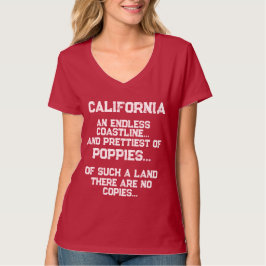 Unieke Romantische Mooie Californië Poppy Red T-shirt