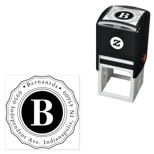 Unieke ronde design familienaam  zelfinktende stempel (In situ)