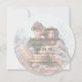 Unieke Ronde Foto Moderne Blush Roze Gouden Bruilo Save The Date (Achterkant)