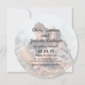 Unieke ronde foto Moderne Roze Ombre bruiloft Save The Date (Achterkant)