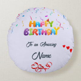 Unieke ronde kussen cadeau voor verjaardagen