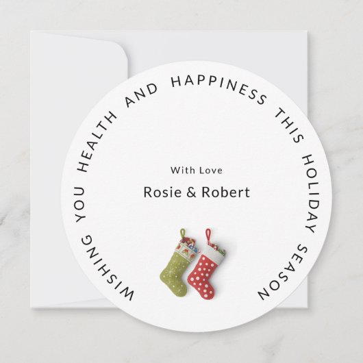 Unieke Ronde, Minimale kerstfeestdag Feestdagenkaart (Achterkant)