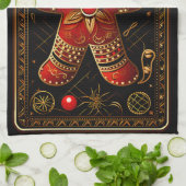 Unieke Rood en Goud Gingerbread Man Abstract Chris Theedoek (Gevouwen)