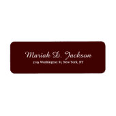 Unieke Roodbruine Klasse Script Creative Plain Etiket (Voorkant)