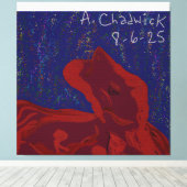 Unieke roodgekleurde superheld Stretched Canvas Ar (Insitu (Houten vloer))