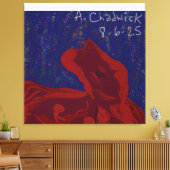 Unieke roodgekleurde superheld Stretched Canvas Ar (Insitu (Woonkamer))