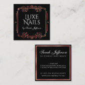 Unieke Roos Gold Foil Vlaanderen luxe zwart Vierkante Visitekaartje (Voorkant / Achterkant)