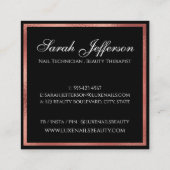 Unieke Roos Gold Foil Vlaanderen luxe zwart Vierkante Visitekaartje (Achterkant)