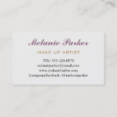 Unieke Roos Gold Lips Make-up Artist Visitekaartje (Achterkant)