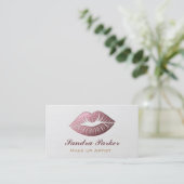 Unieke Roos Gold Lips Make-up Artist Visitekaartje (Staand voorkant)