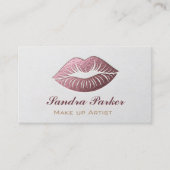 Unieke Roos Gold Lips Make-up Artist Visitekaartje (Voorkant)