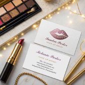Unieke Roos Gold Lips Make-up Artist Visitekaartje