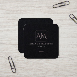 Unieke Roos Gold Monogramed Script Social Media Vierkante Visitekaartje