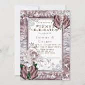 Unieke Roos Gold Peony Floral Wedding Kaart (Voorkant)