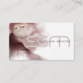 Unieke Roos Gold Waterverf Monogrammen Visitekaartje (Voorkant)