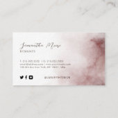 Unieke Roos Gold Waterverf Monogrammen Visitekaartje (Achterkant)