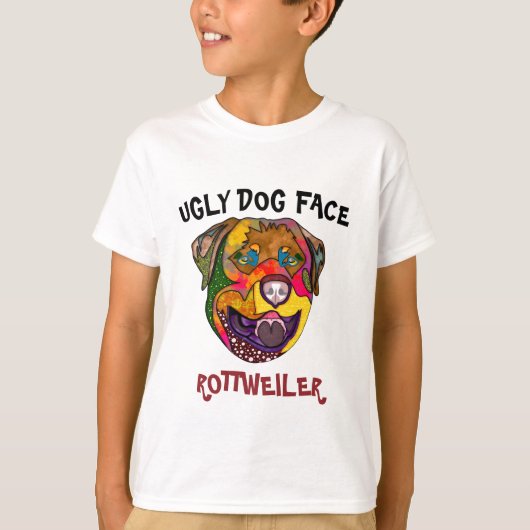 Unieke rottweiler lelijke hond T-shirt (Voorkant)