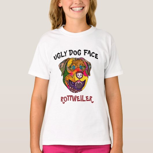 Unieke rottweiler lelijke hond T-shirt (Voorkant)