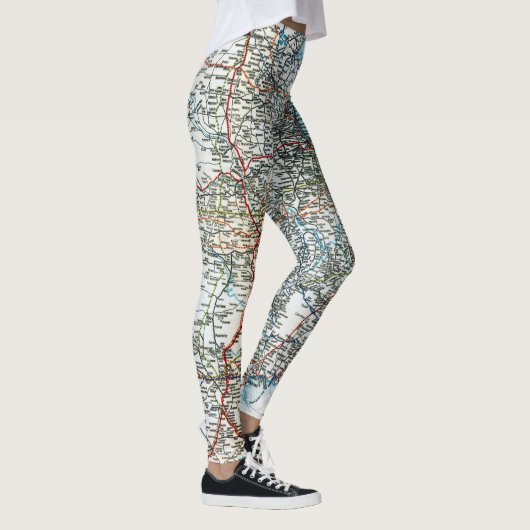 Unieke  routekaart van de Verenigde Staten Leggings (Rechts)