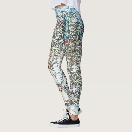 Unieke routekaart van de Verenigde Staten Leggings (Links)