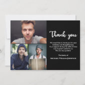 Unieke rouw- en herdenkingsdienst 3 foto-collage bedankkaart (Voorkant)