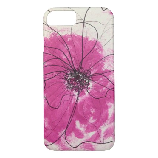 Unieke roze abstracte bloem Case-Mate iPhone case (Achterkant)