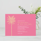 Unieke Roze Beach Wedding Invitations Kaart (Staand voorkant)