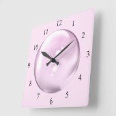 Unieke roze blauwe klokken zwarte cijfers (Hoek)