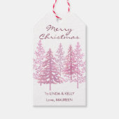 Unieke roze bloeiende bomen Kerstmis Cadeaulabel (Voorkant)