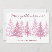 Unieke roze bloeiende bomen Kerstmis Feestdagenkaart (Voorkant)