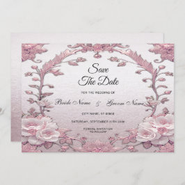 Unieke roze bloem Bewaar de datum Save The Date