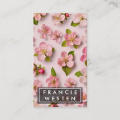 Unieke roze bloemen bloemenpatroon fotografie visitekaartje (Voorkant)