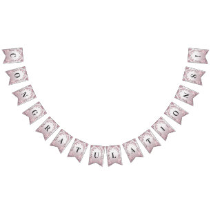 Unieke Roze Bloemen Bunting Vlag Vlaggetjes